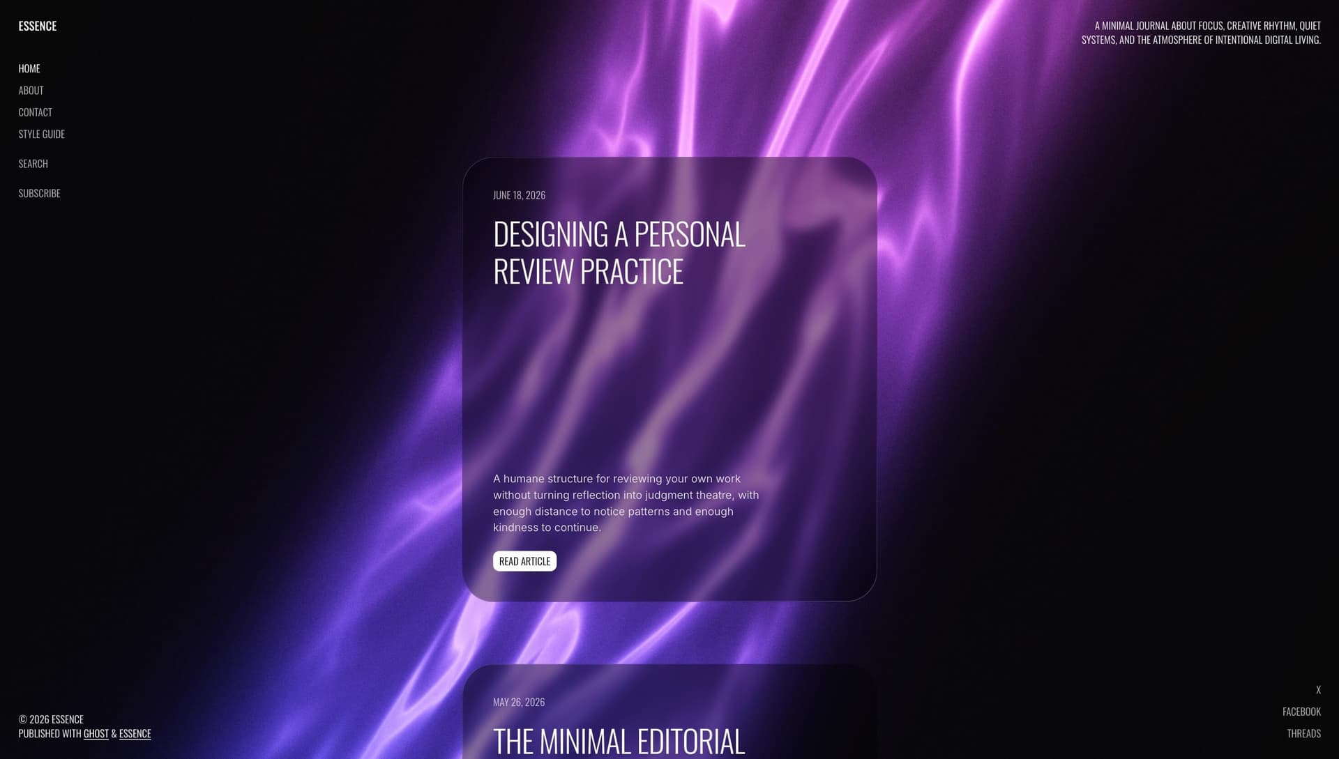 Post list with Glass cards