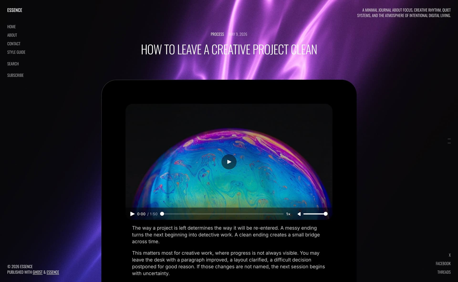 Essence theme post featured video