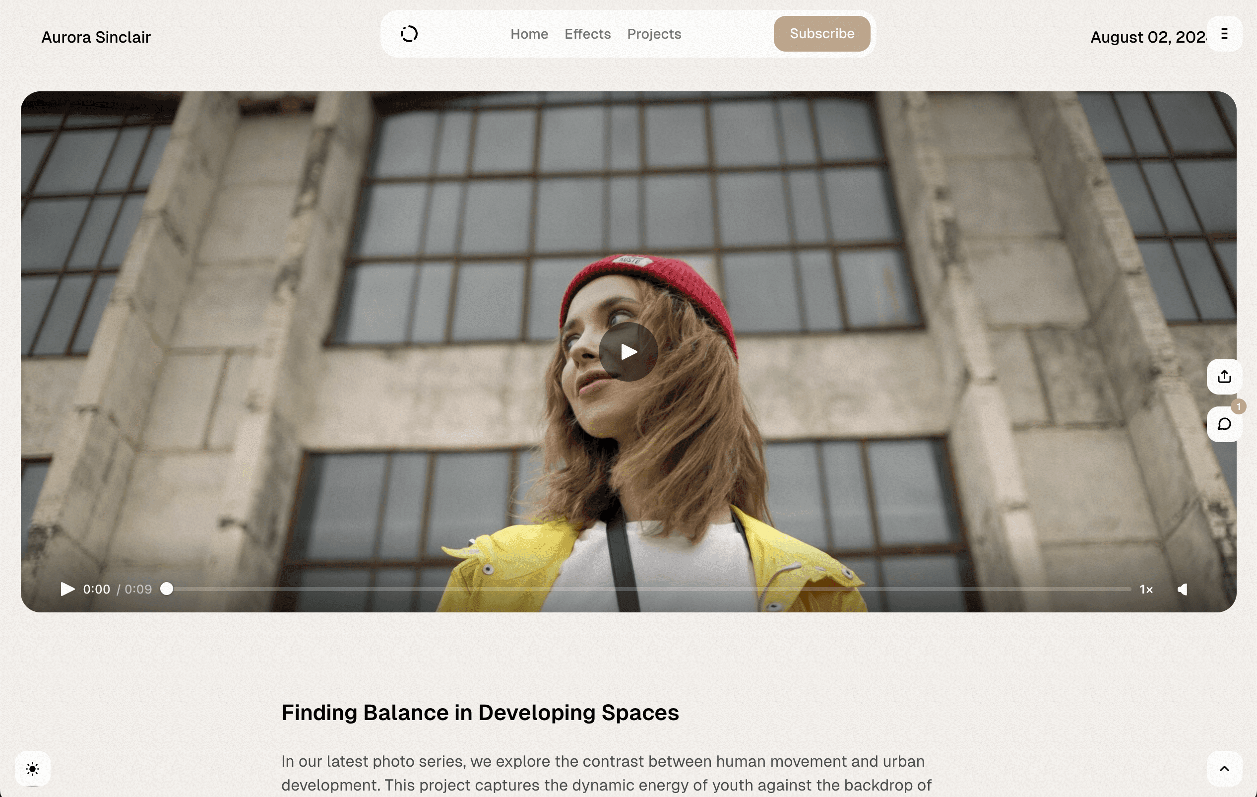 Moment theme post featured video