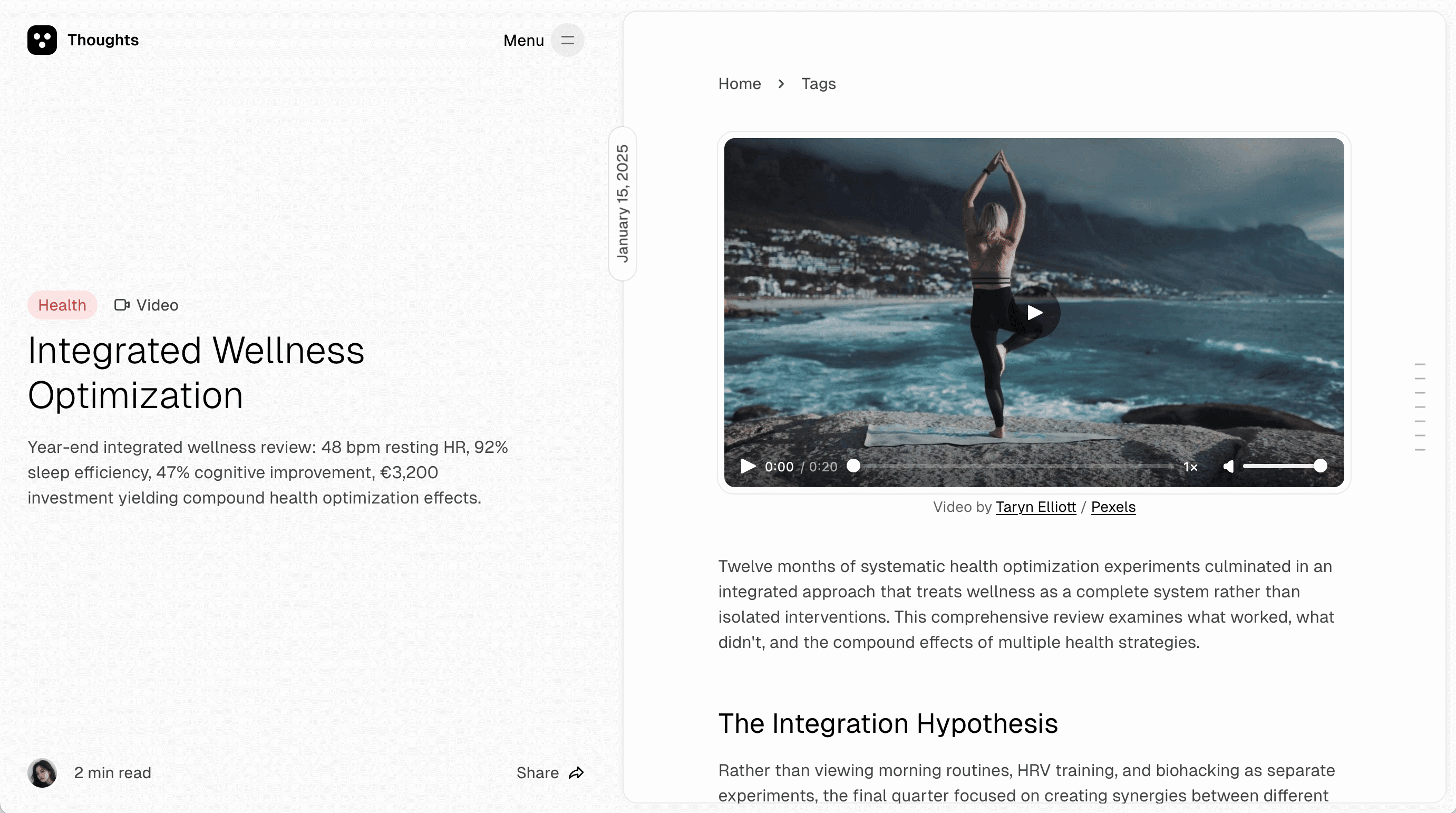 Thoughts theme post featured video
