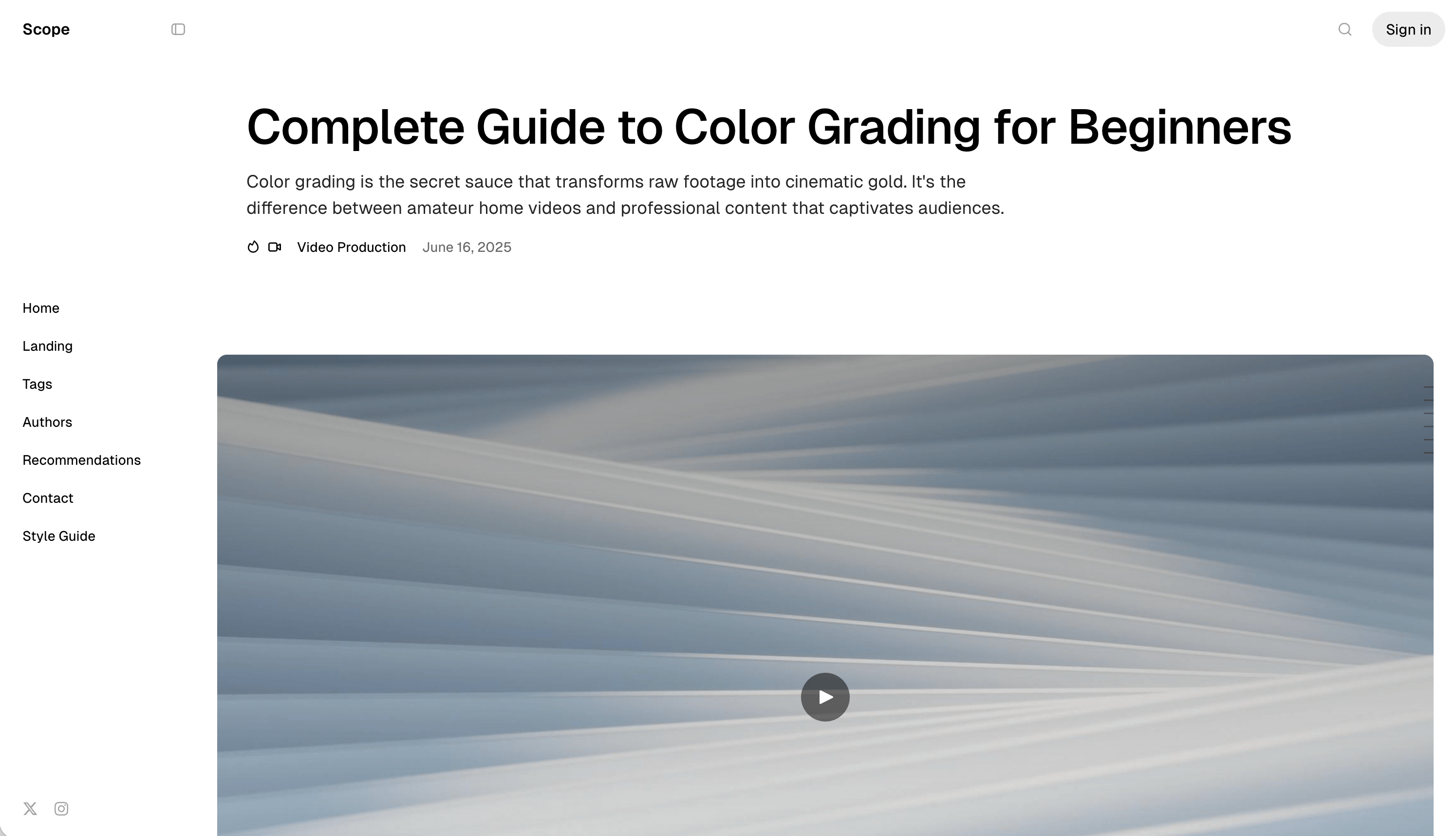 Scope theme post featured video