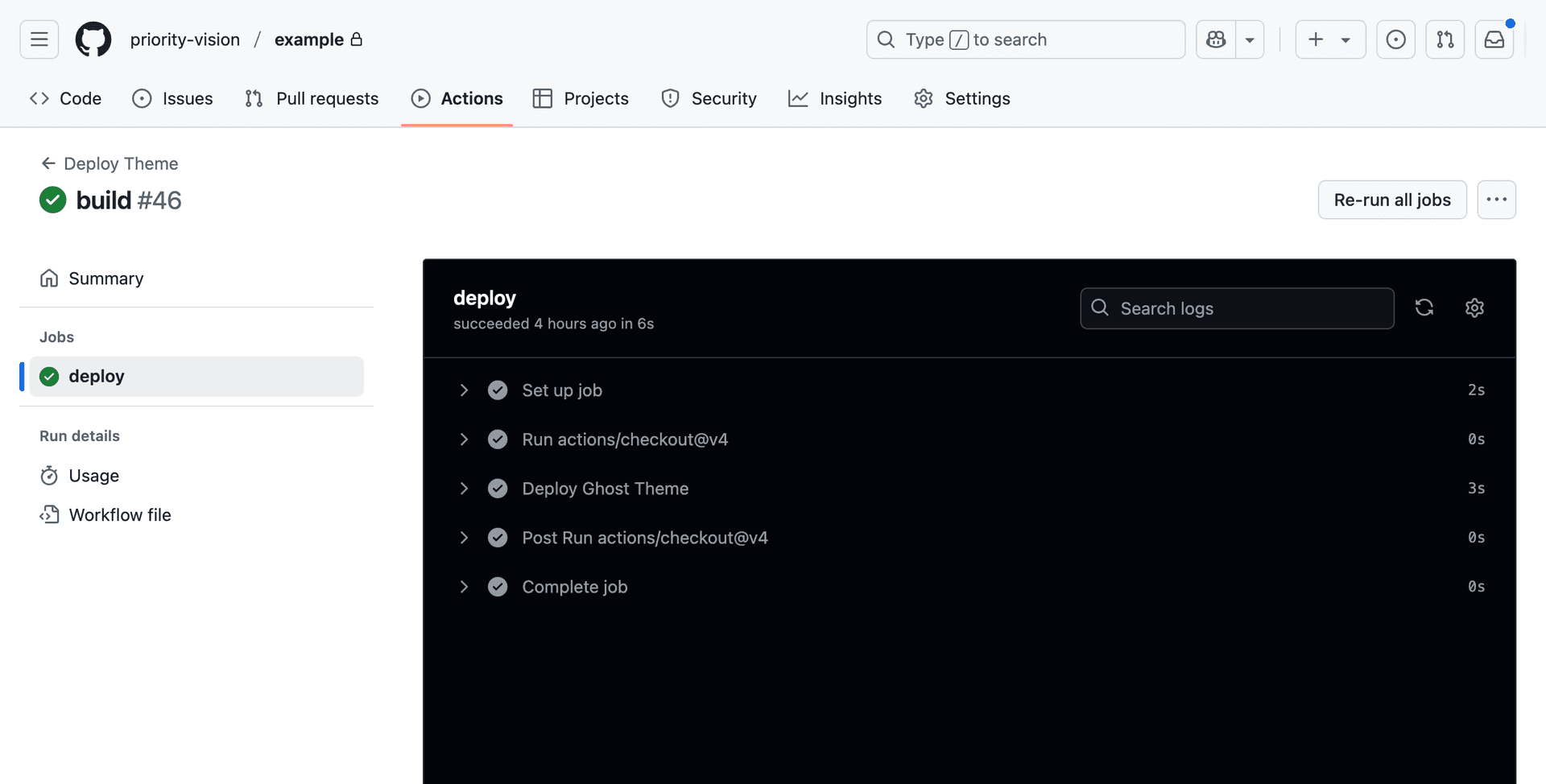 Successfully deployed theme using GitHub Actions