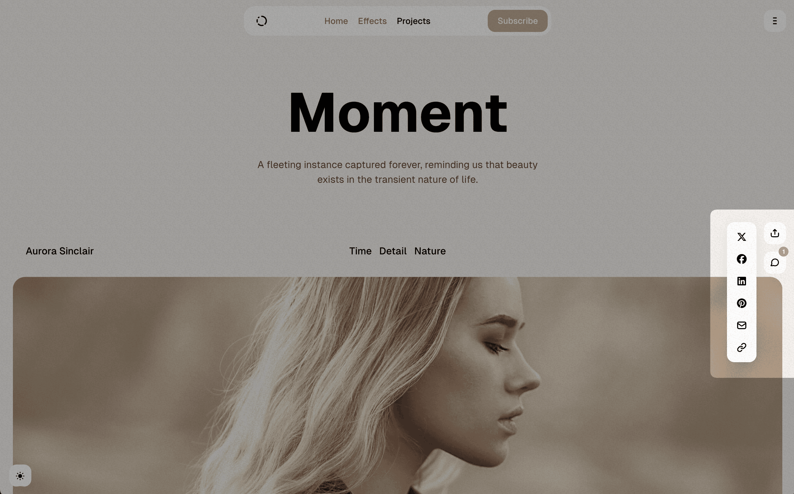 Moment theme social links