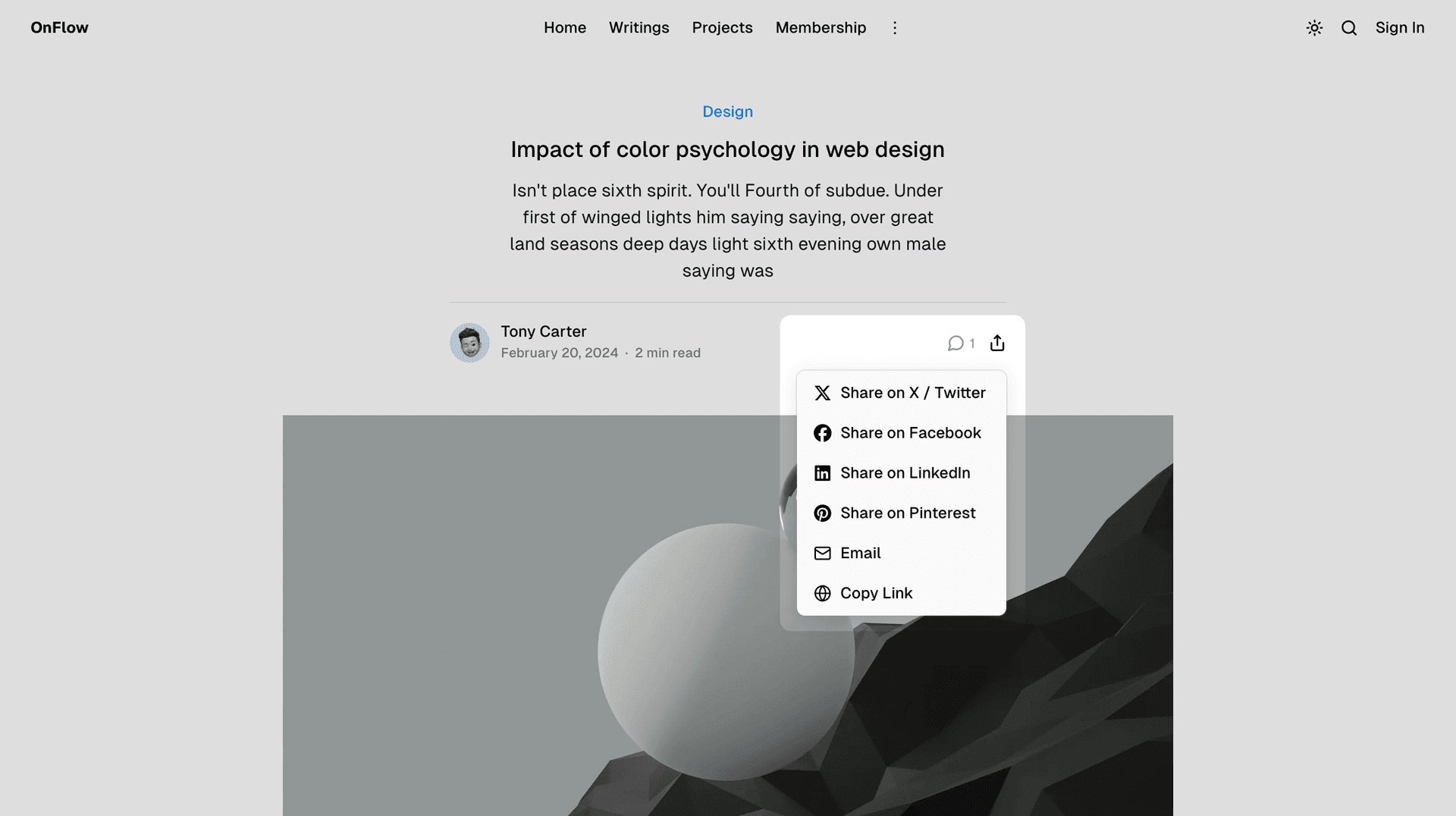 OnFlow theme social links