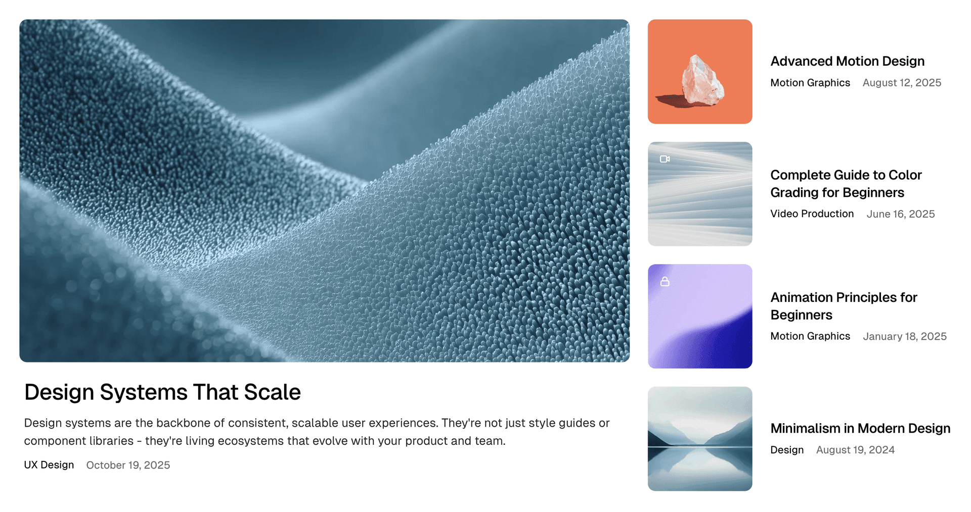 Featured posts grid horizontal