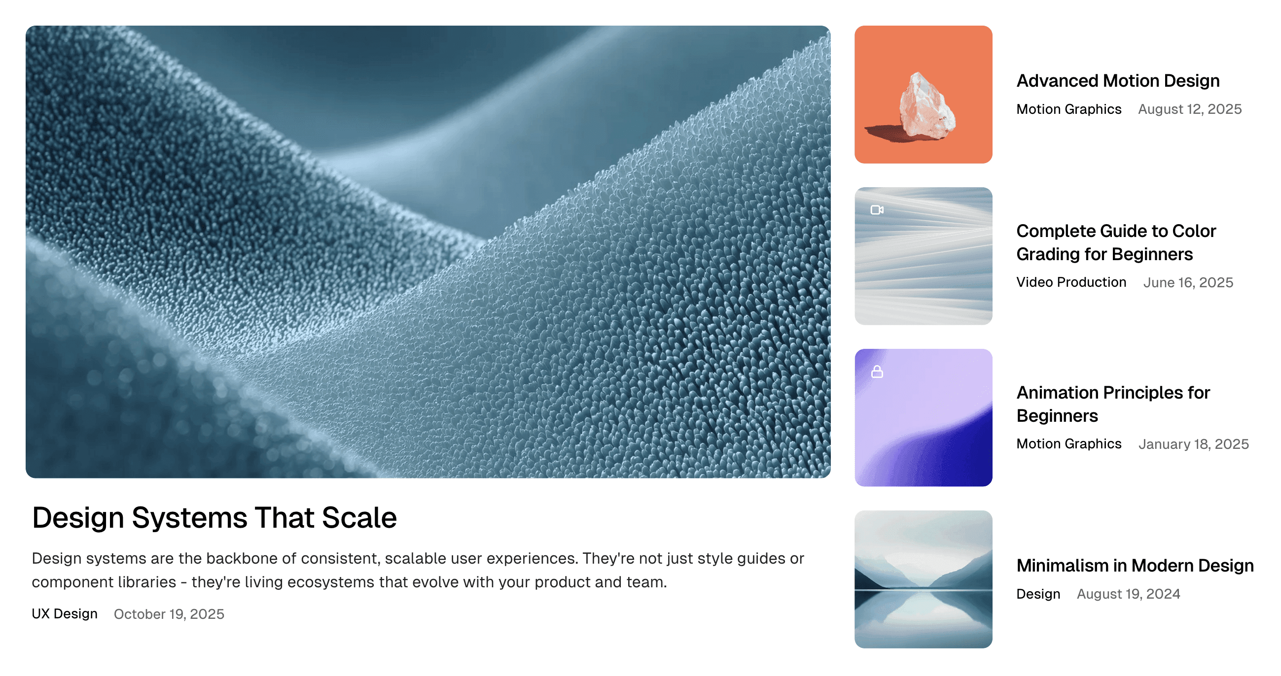 Featured posts grid horizontal