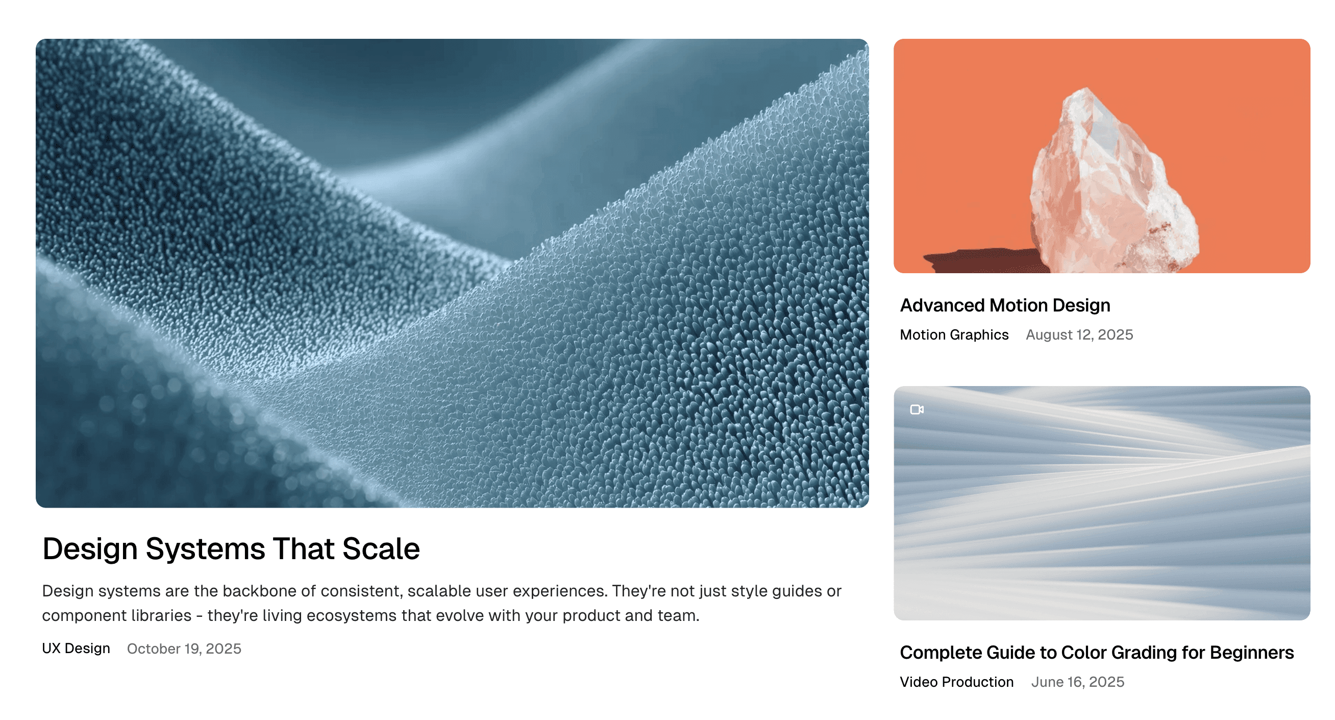 Featured posts section example