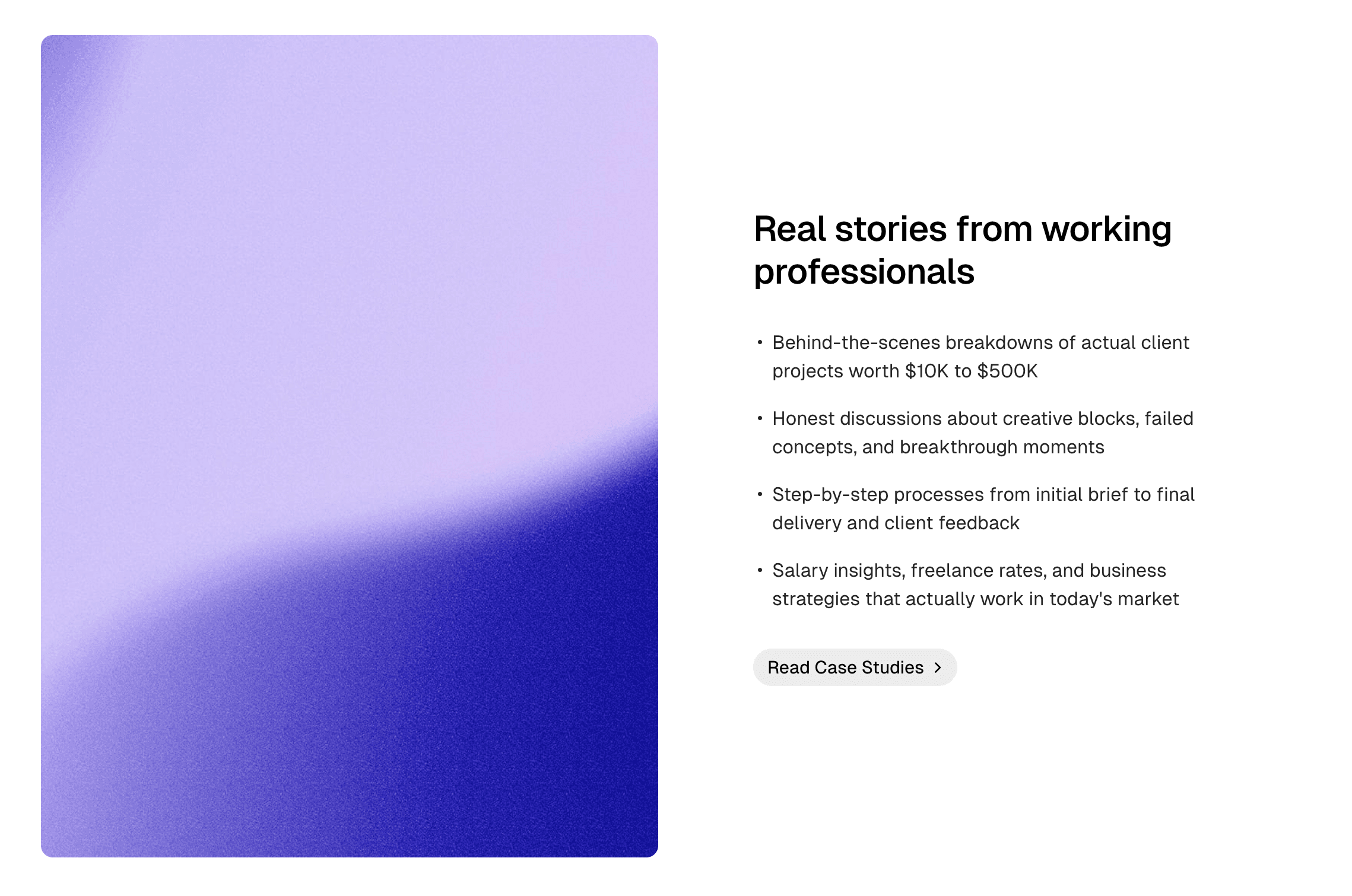 Features split section example
