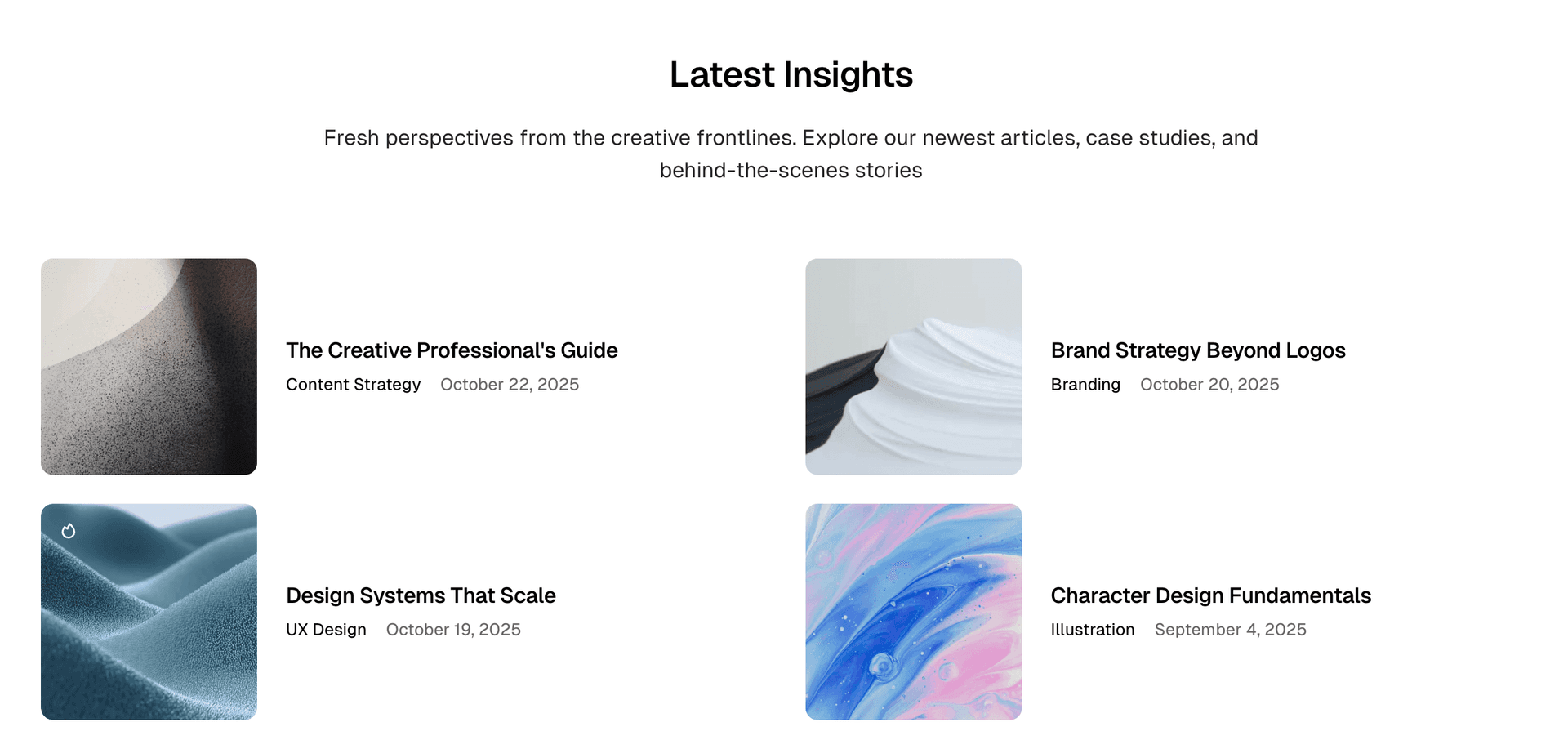 Latest posts grid horizontal