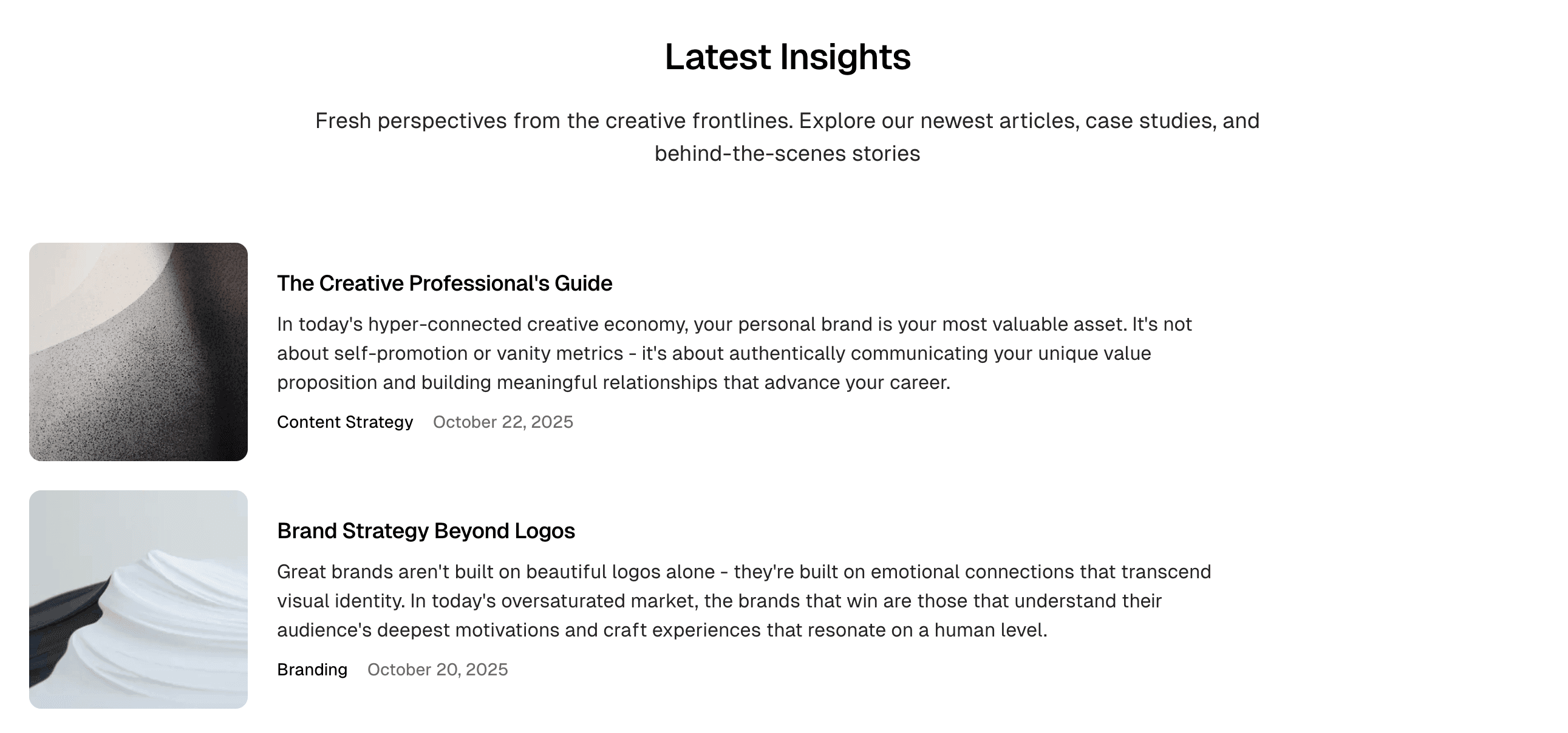 Latest posts list