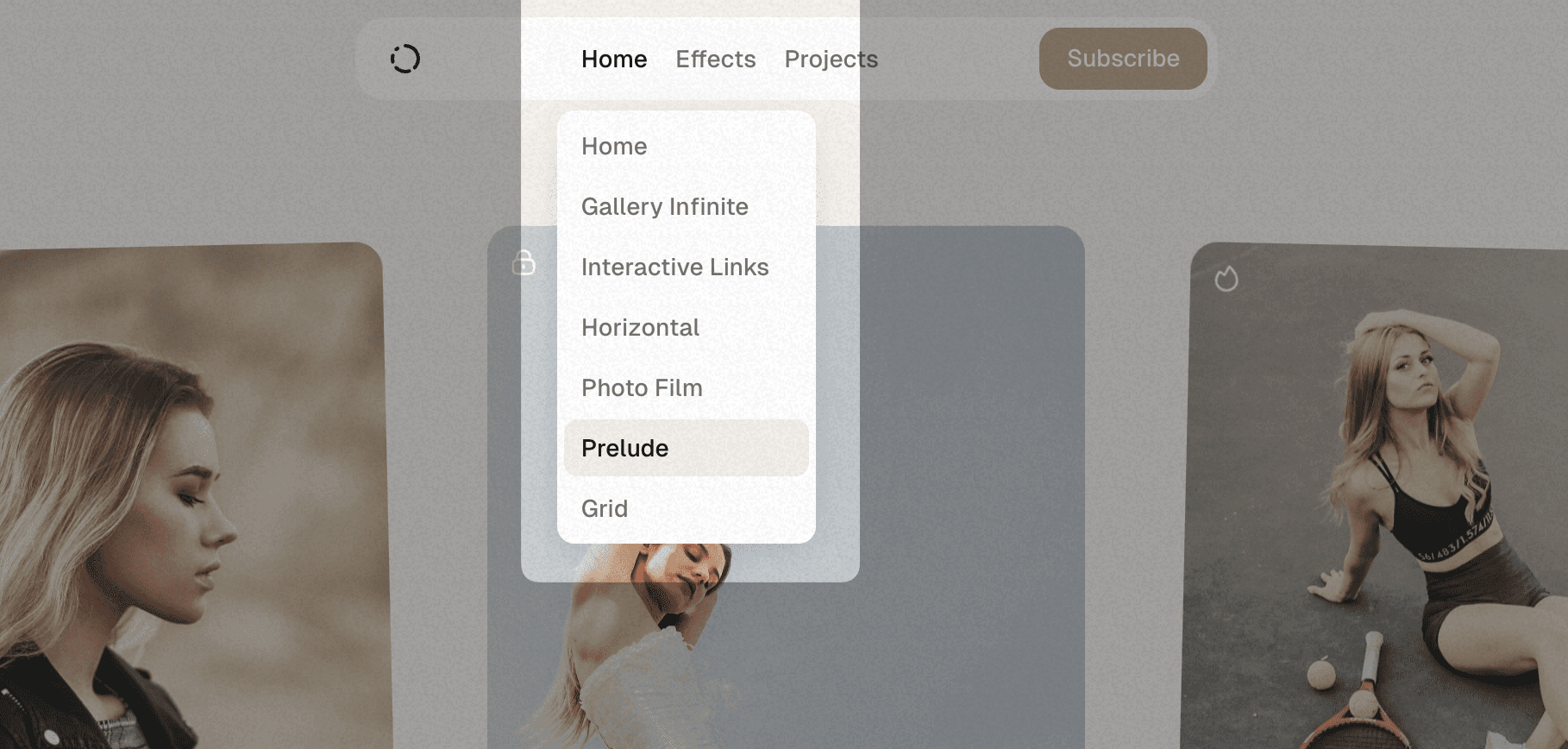 Moment theme navigation dropdown