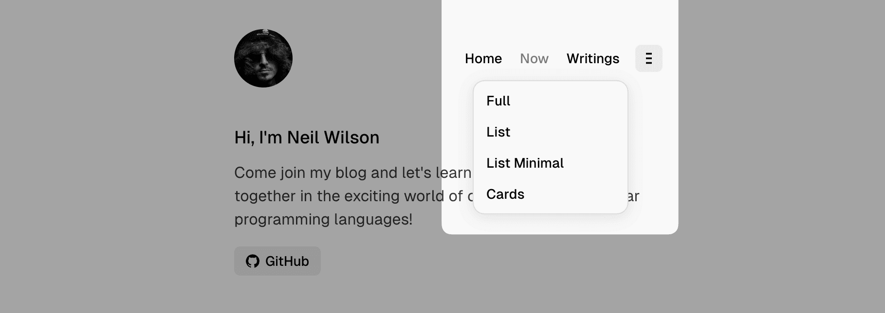 Format theme navigation dropdown