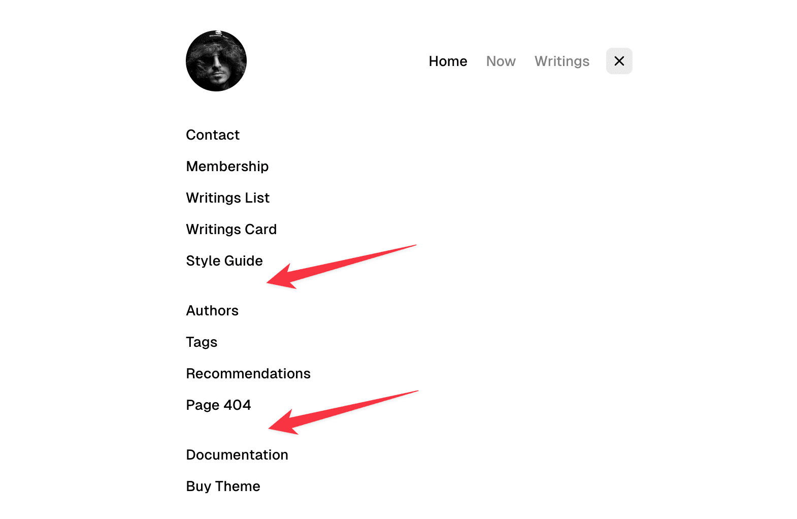 Format theme navigation separator
