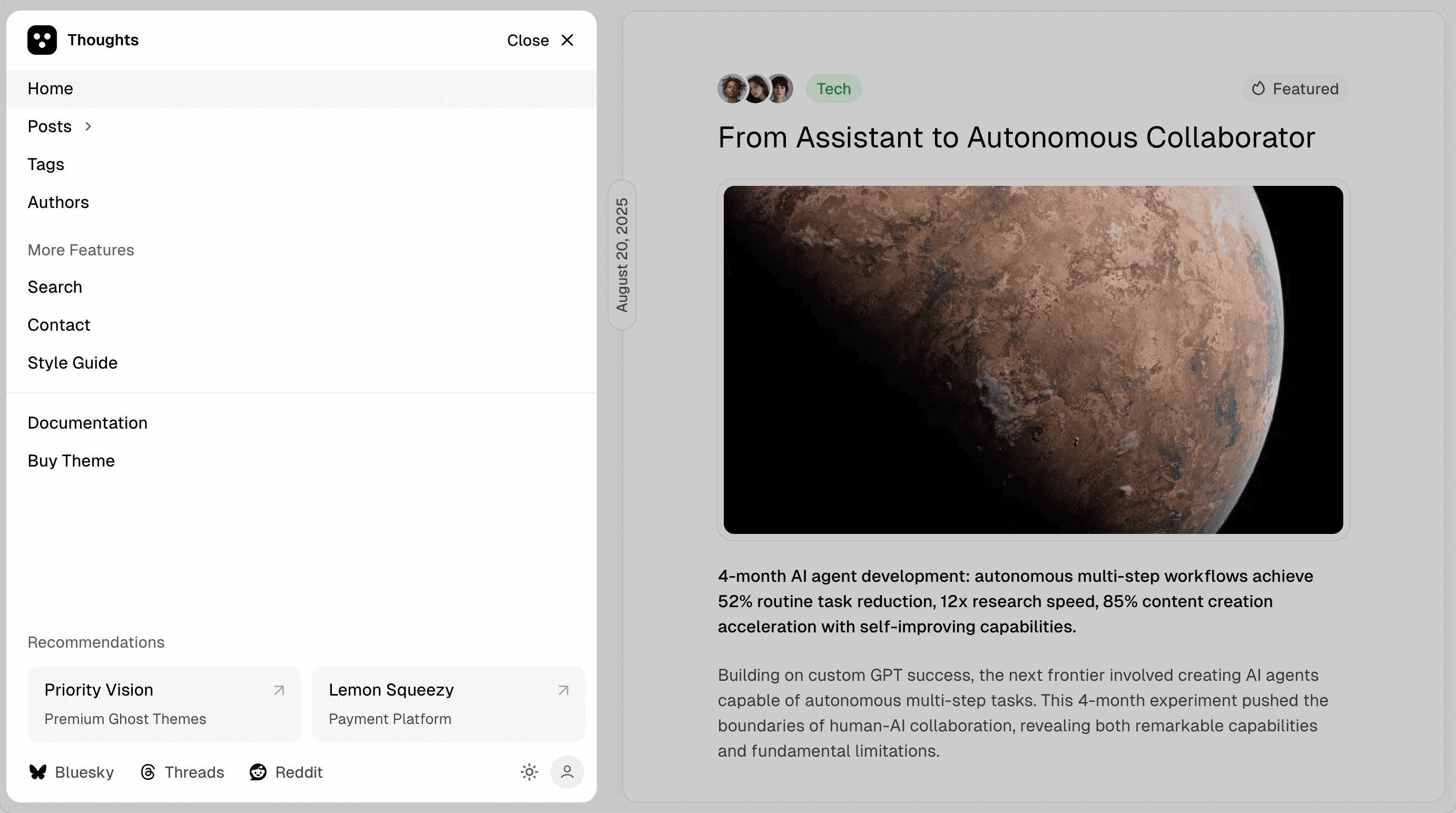 Thoughts navigations