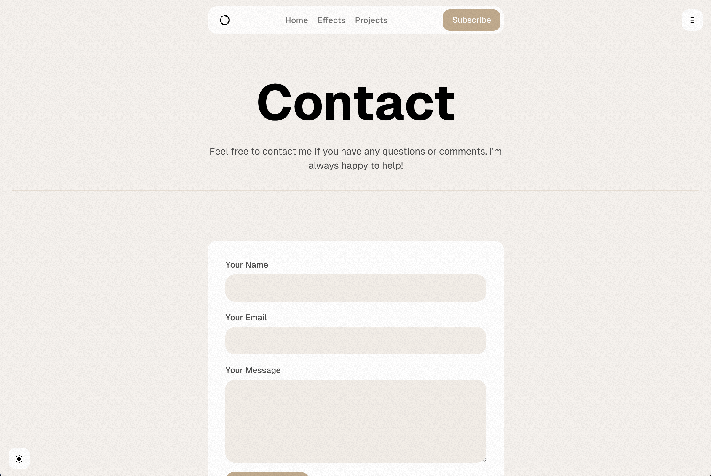Moment theme Contact page