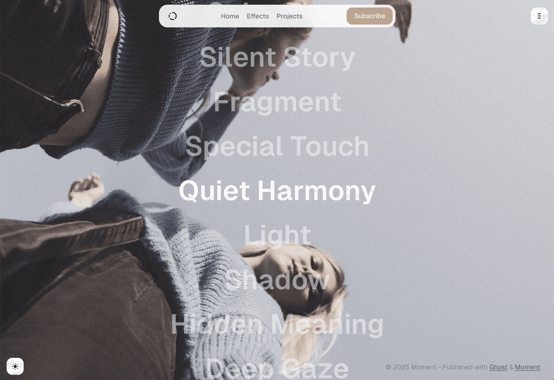 Interactive links gallery layout