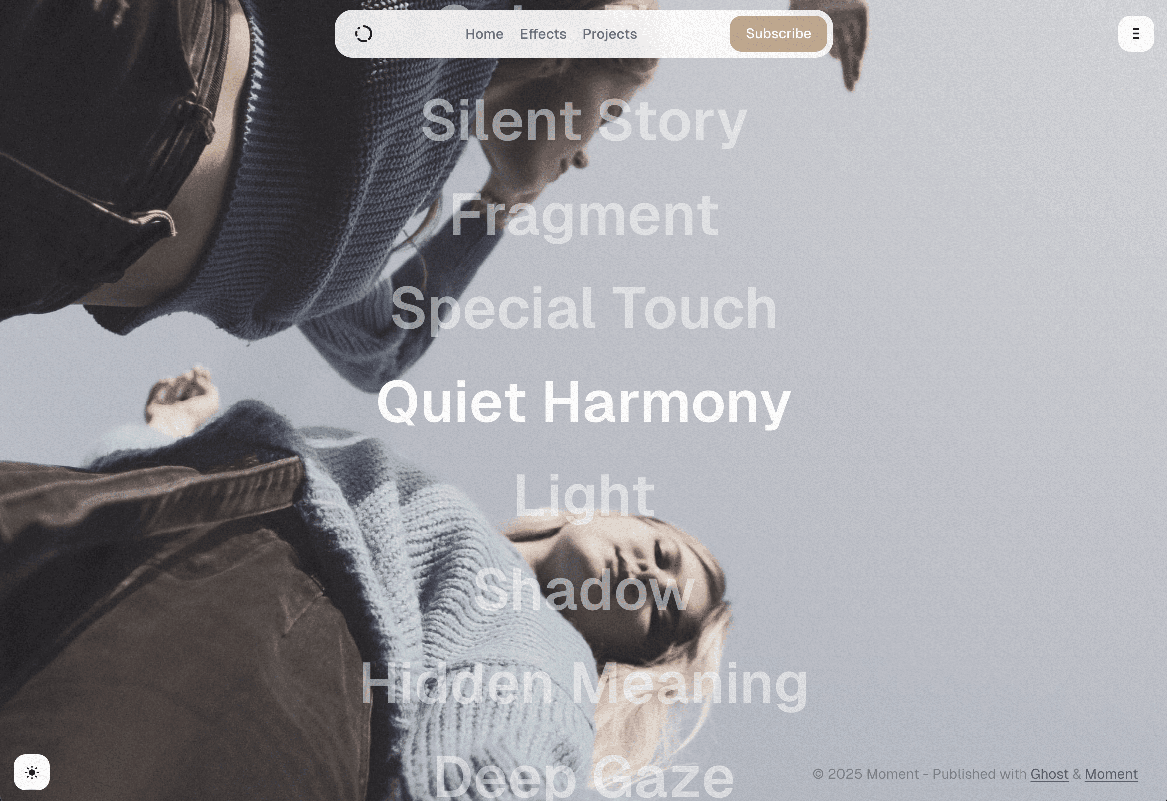 Interactive links gallery layout
