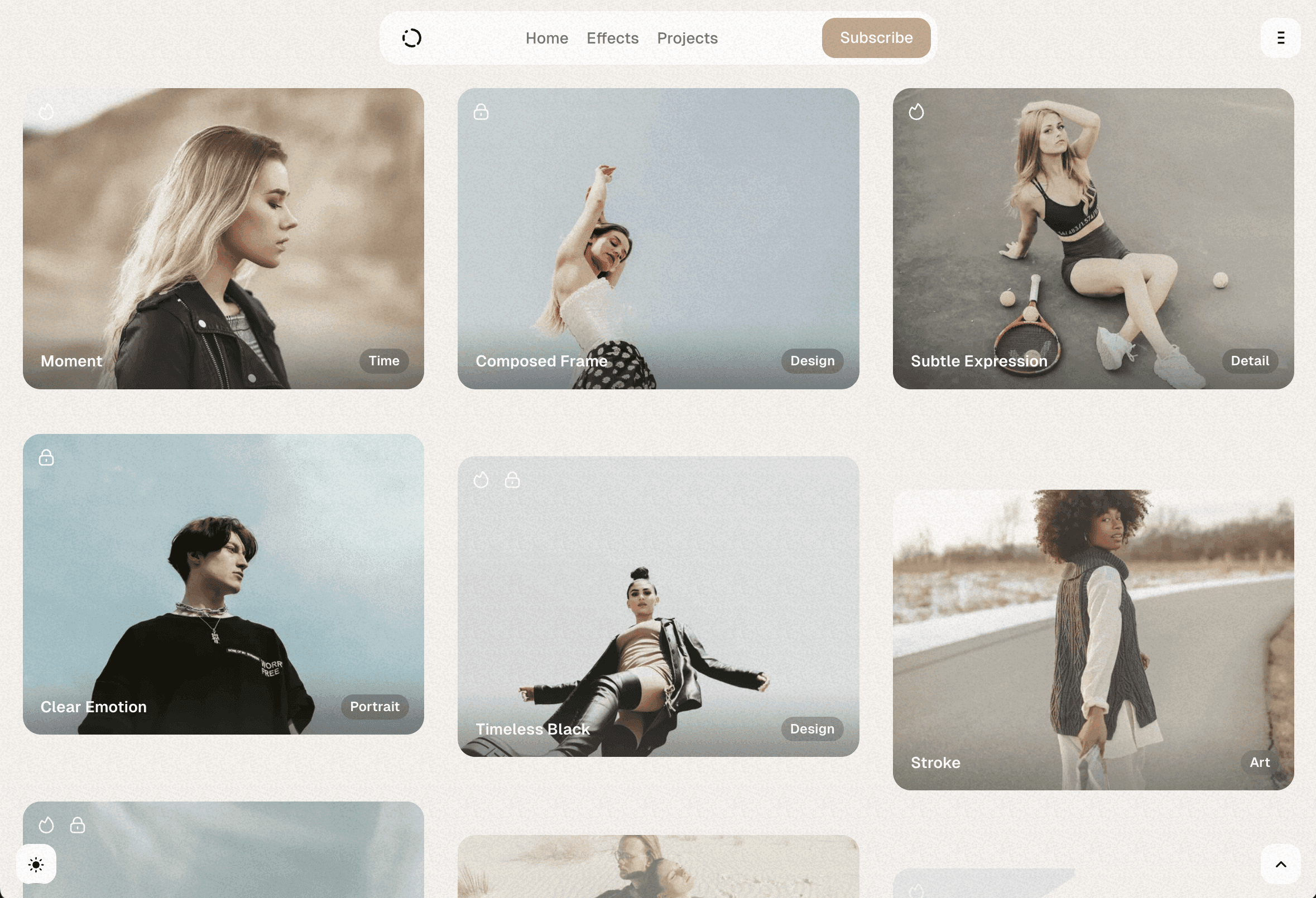 Shift gallery reveal effect