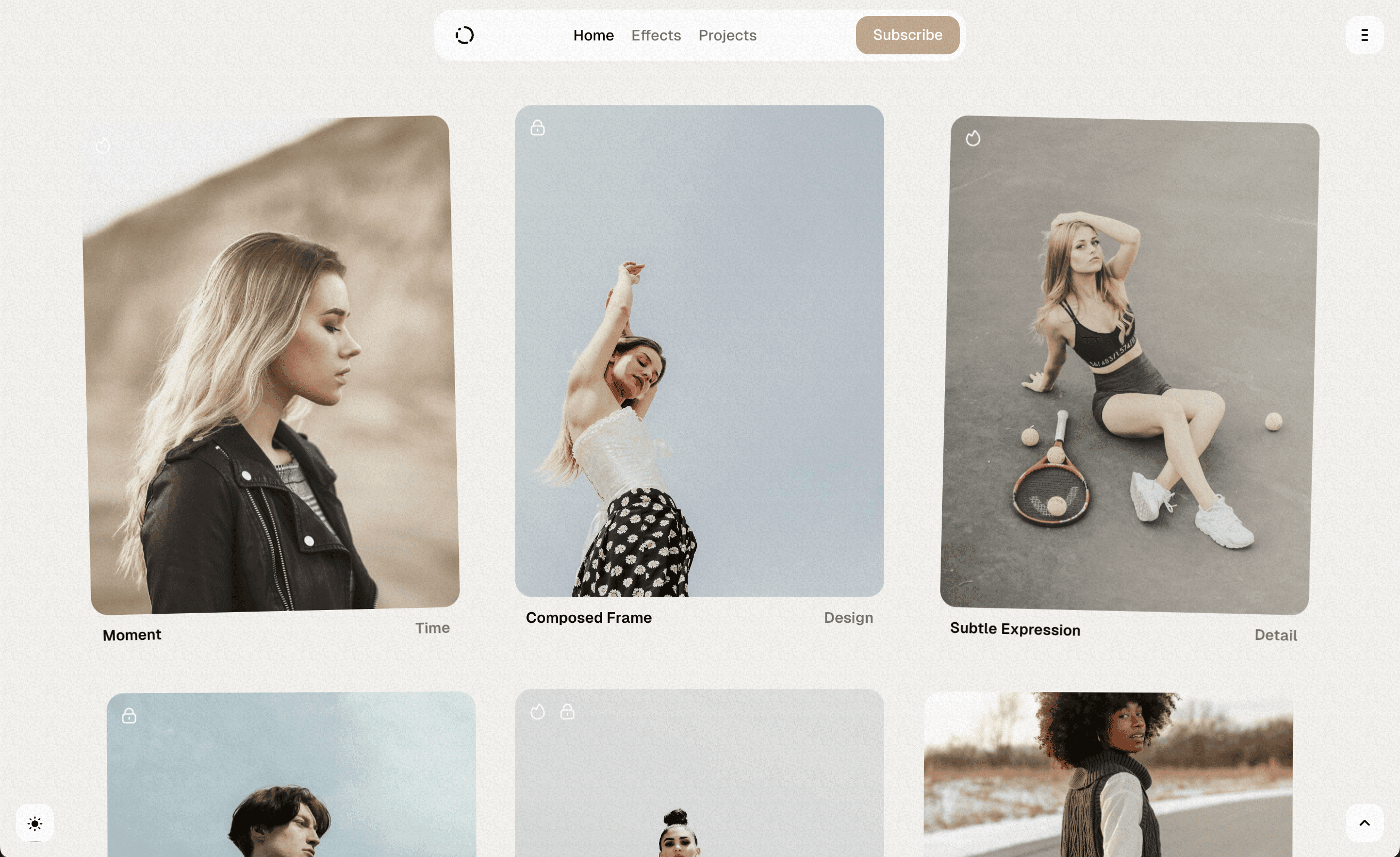Shift gallery scroll effect