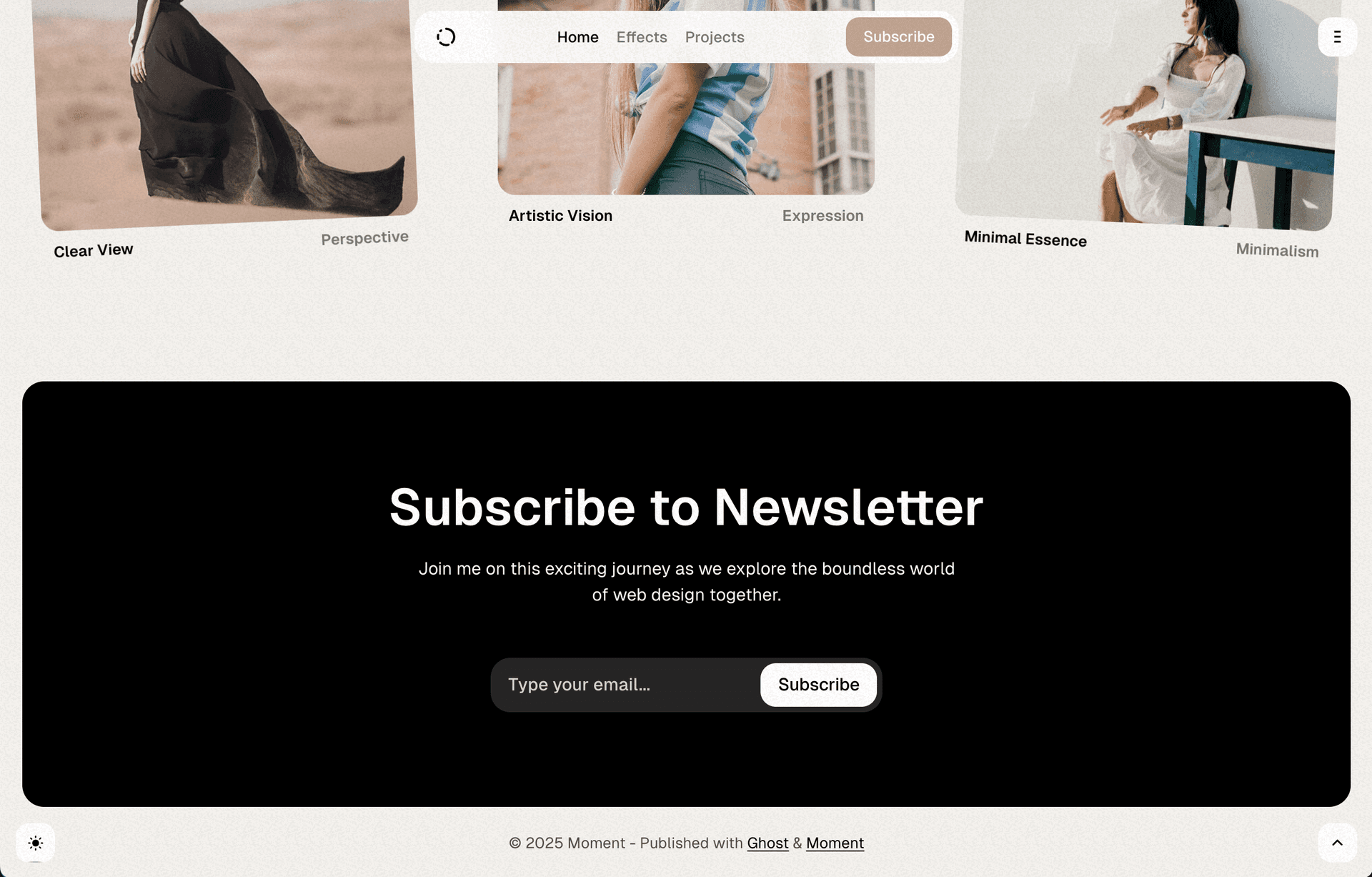 Home subscription section
