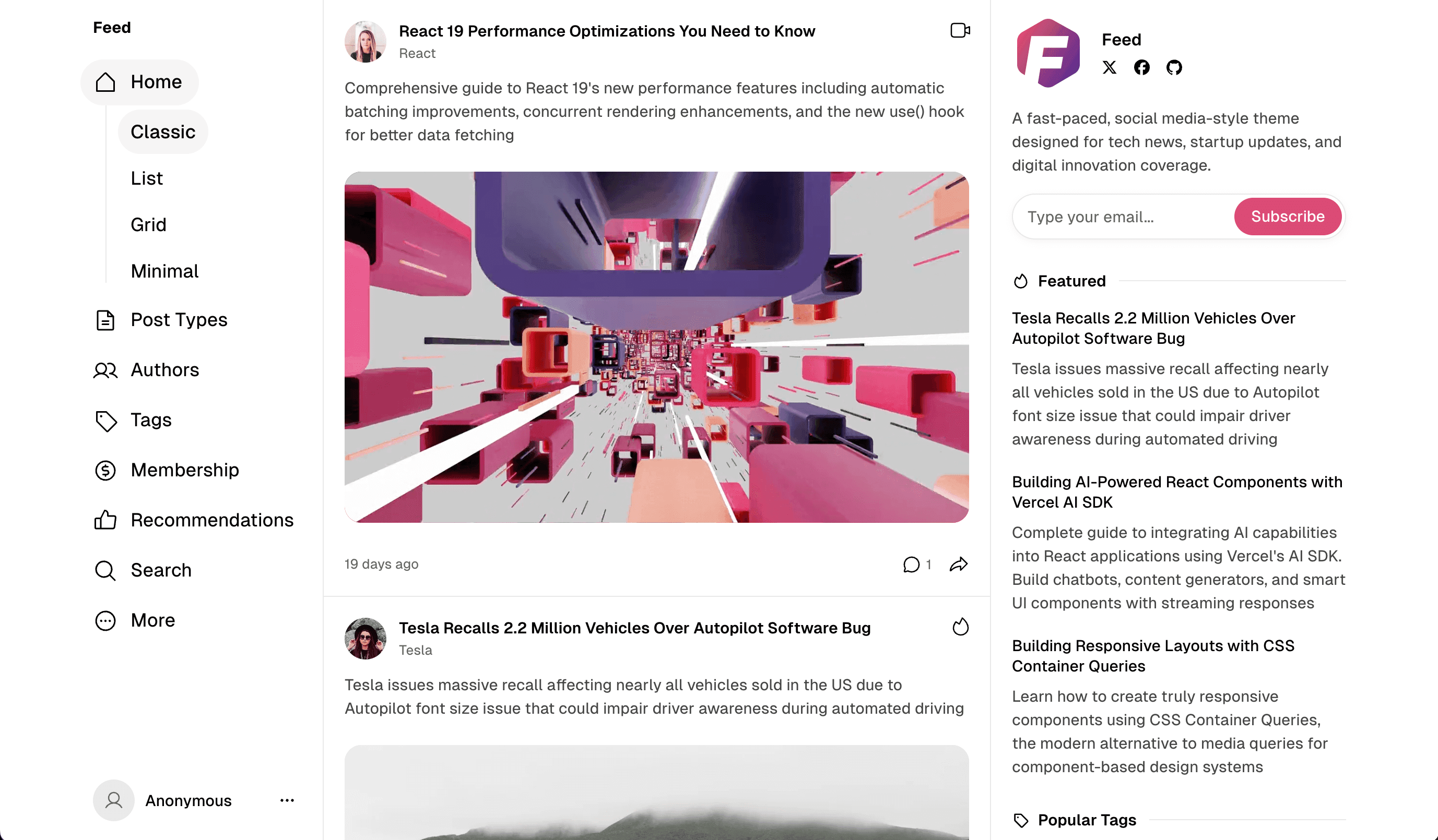 Classic post card style