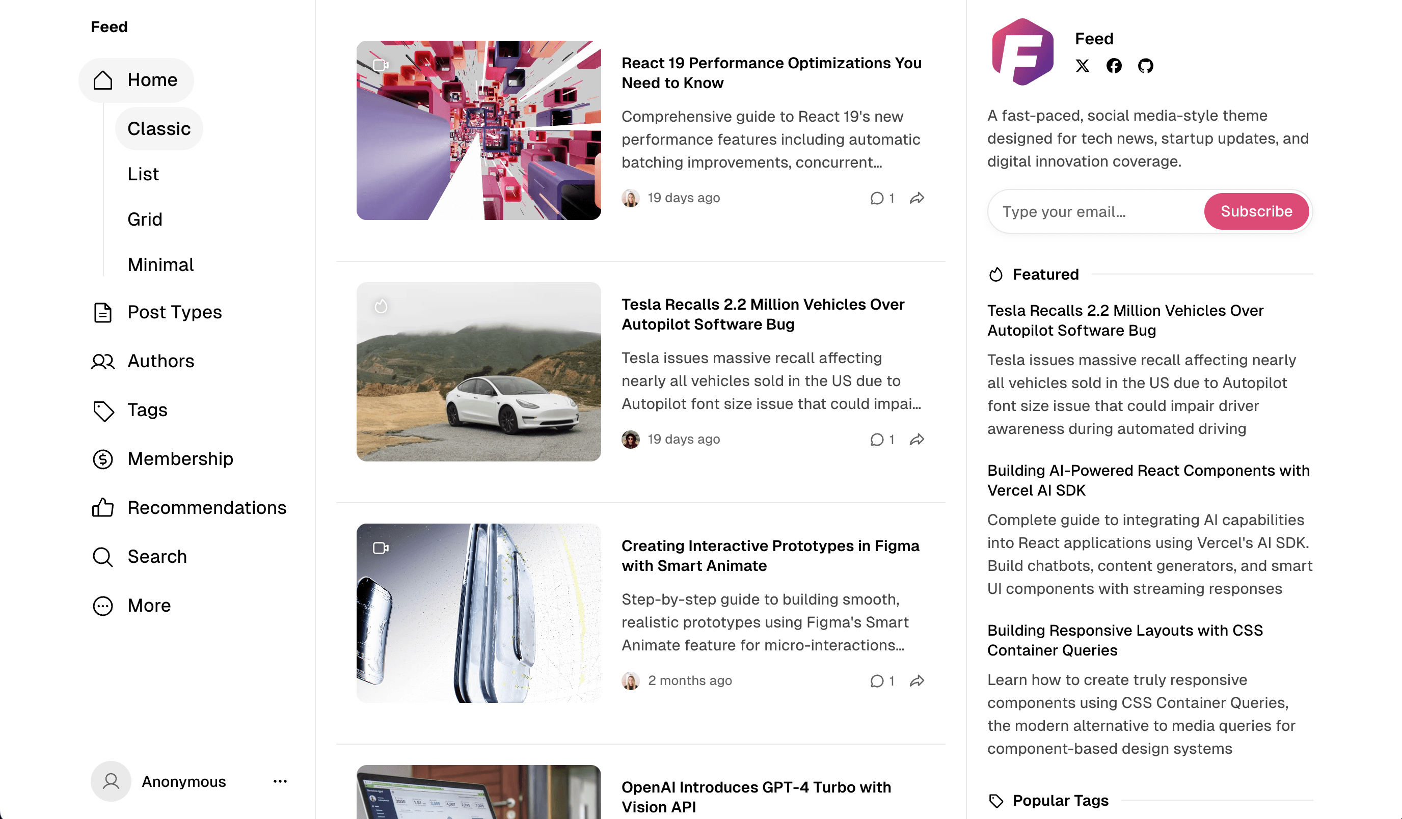 Divided sections style