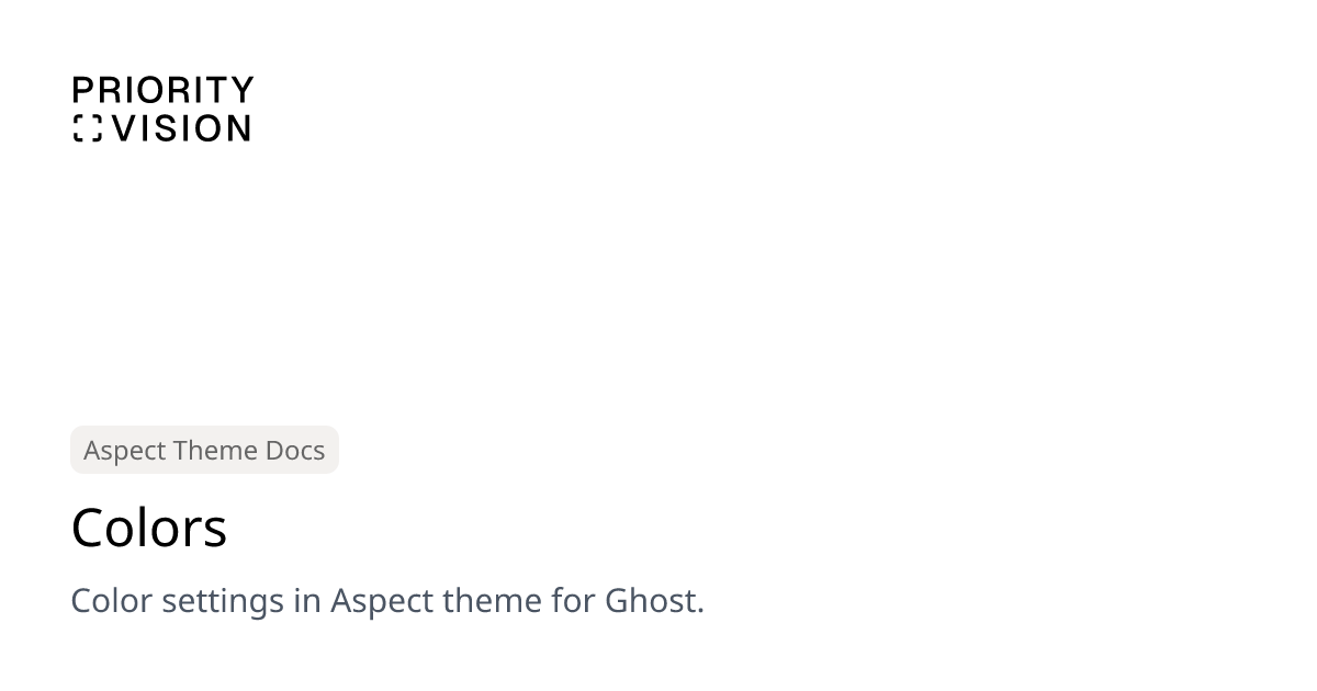 Colors | Aspect Theme Documentation | Priority Vision