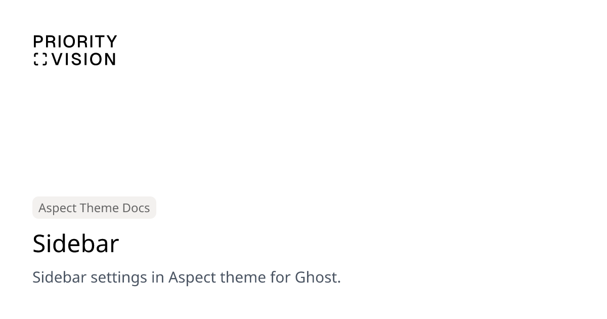 Sidebar | Aspect Theme Documentation | Priority Vision