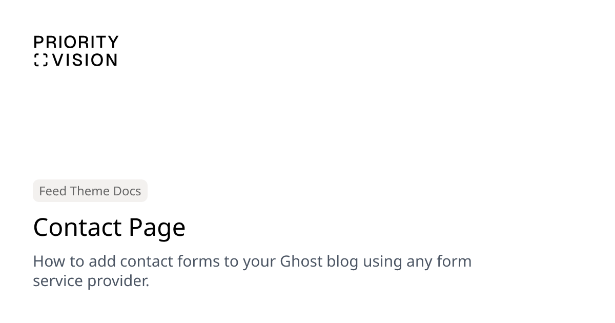 Contact Page | Feed Theme Documentation | Priority Vision