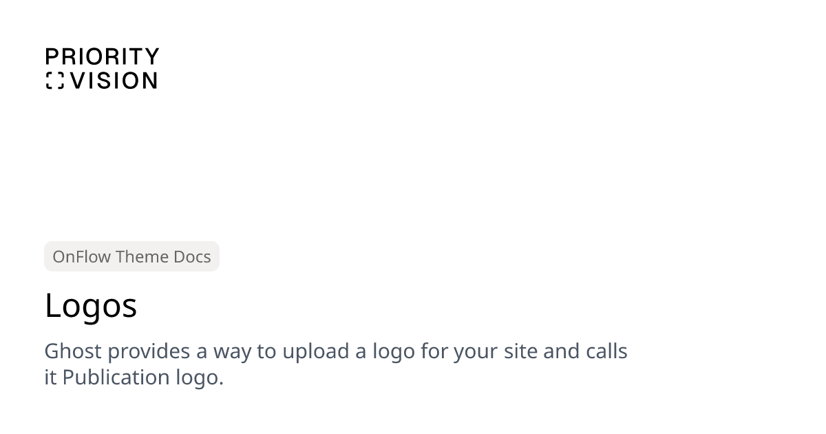Logos | OnFlow Theme Documentation | Priority Vision